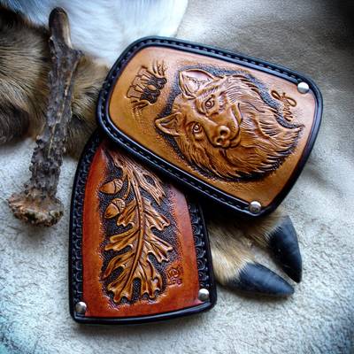 Haz un estuche marrón para cuchillo