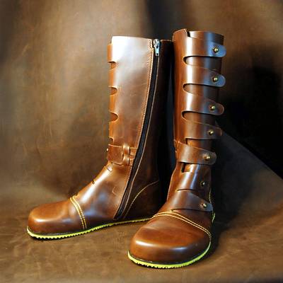 Zrób brązowe skórzane buty z okuciami