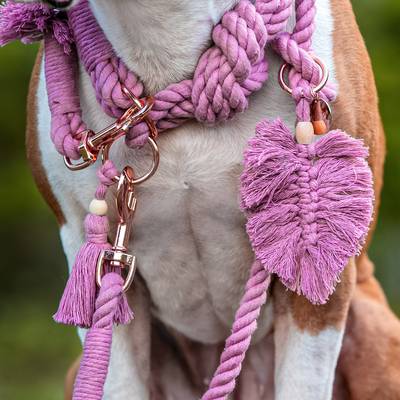 Make a pink leash with hardware