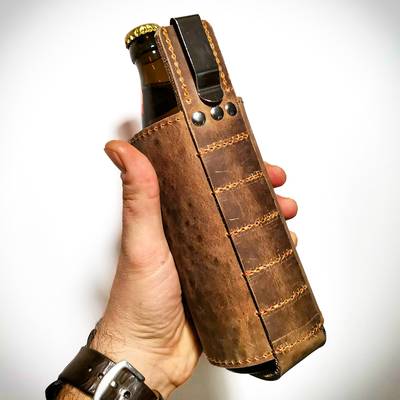 Сделайте кожаный чехол для бутылки