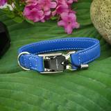 Stylish Blue Dog Collar with Metal Magnetic Fastener Fidlock®