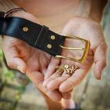 Luxury Black Belt with Brass Hardware