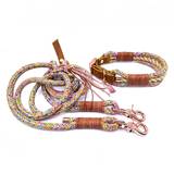 Collar and Leash Set with Rose Gold Hardware