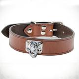 Brown Leather Collar with Swivel Detail