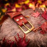 Brown Quality Leather Belt with Brass Hardware