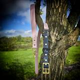 Two-colour Collar with Short Leash and Aluminum Buckle COBRA®FM