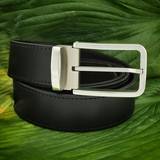 Luxury Brown Leather Belt with Stainless Steel Buckle
