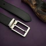 Black Modern Leather Belt with Stainless Steel Belt Buckle