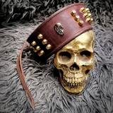 Leather Bracelet with Skull