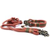 Black and Green Collar Set with Antique Brass Hardware