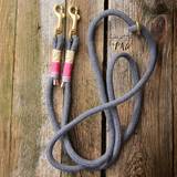 Cotton leash with solid brass snap hook
