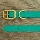 Pastel green collar made of waterproof webbing