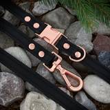 Black Collar with Leash and Rose Gold Hardware