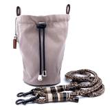 Brown Leash with Grey Bag
