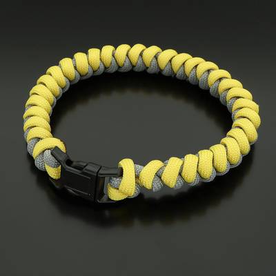 Haz una pulsera de nylon amarillo-gris