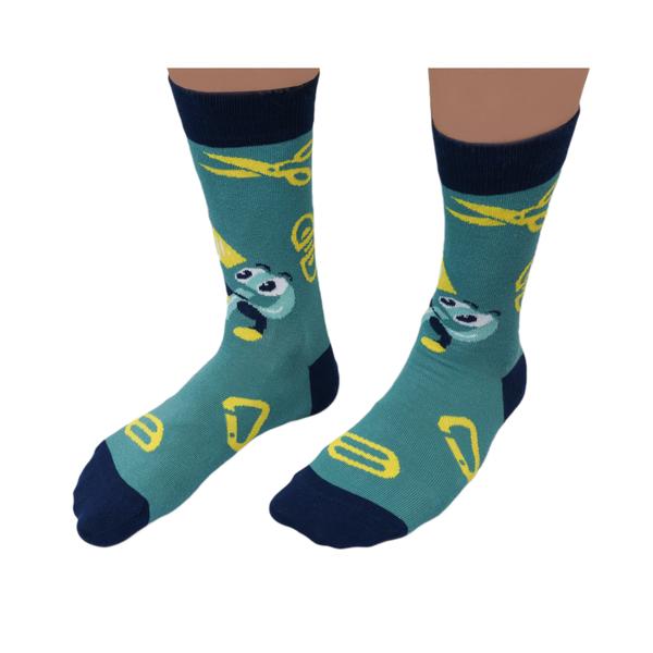 Fröhliche Socken, Farbe türkis