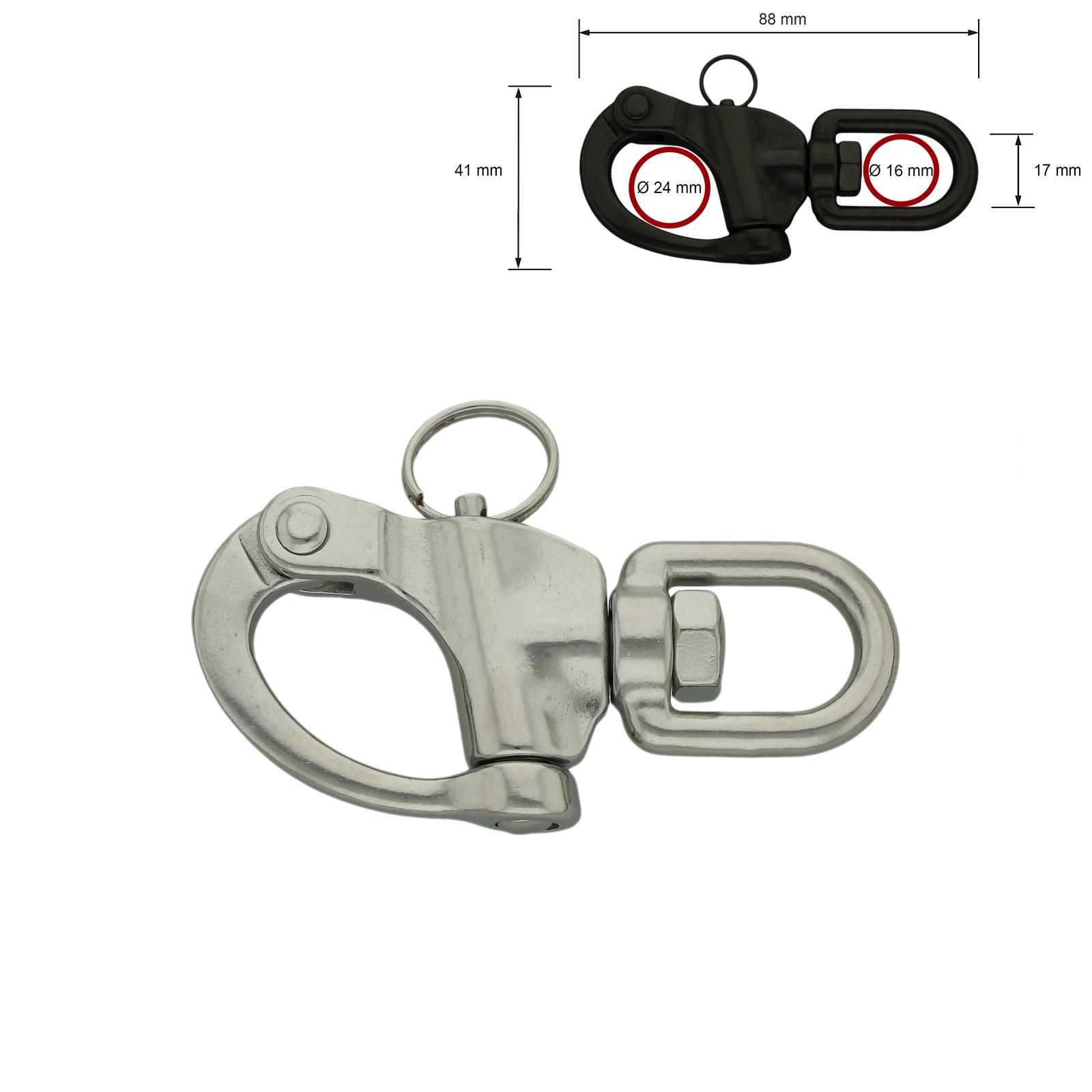 Snap Shackle with Swivel Shackle 70mm SS316 - Kuipers Nautic - Kuipers Nautic