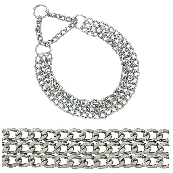 Triple chain collar with martingale