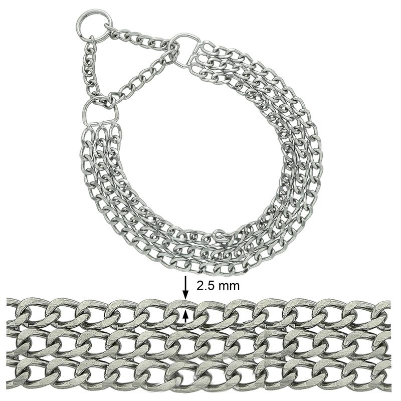 Choke Chain Collar Flat Link Collar Triple Chain Collar With Limited