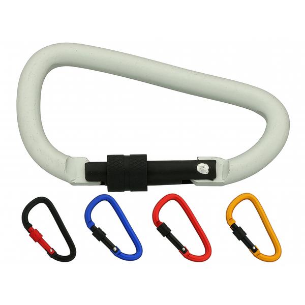 Aluminum Keychain Carabiner 74 mm, D-Shaped (Screw Lock)