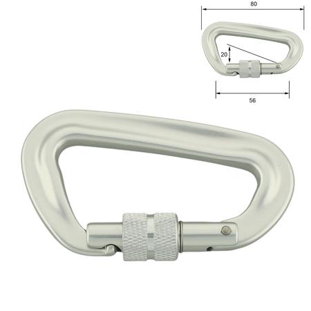 Set De 10 Mousquetons En D Avec Fermeture à Vis - Aluminium, 80mm, Pour Camping, Randonnée, Sac à Dos (40kg Charge)
