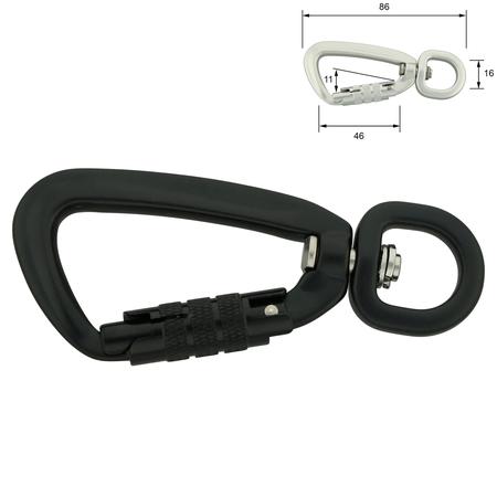 Aluminium Carabiner 86 mm/16 mm – Twist-Lock | Pet Hardware®