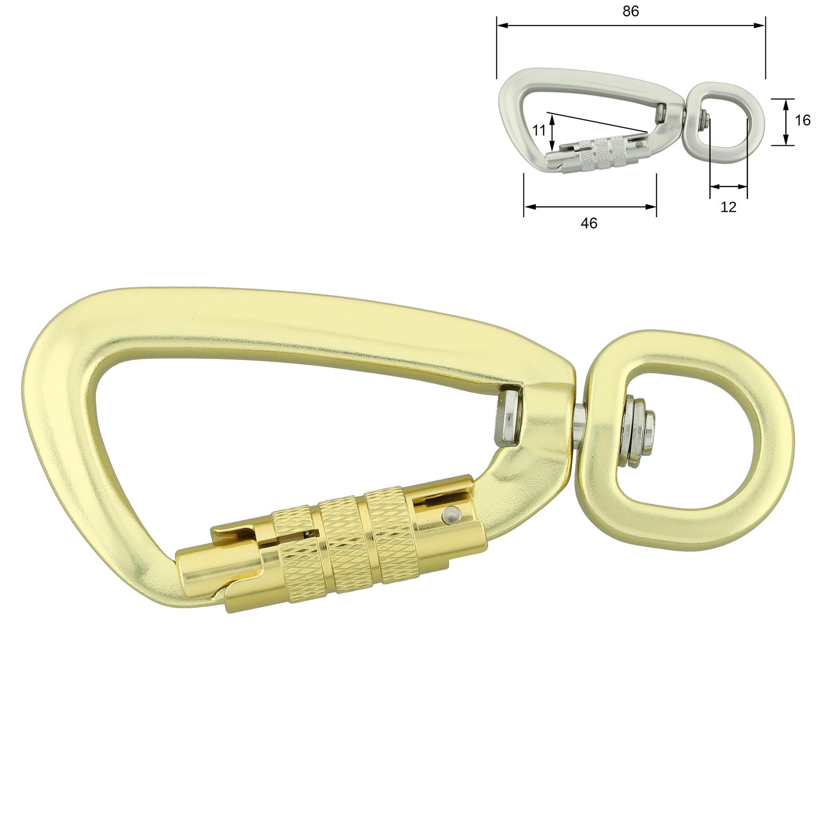 12 Pièces Mousqueton Noir En D Alliage Aluminium - Verrouillage Vis Pour Camping, Pêche, Randonnée - 80x42mm