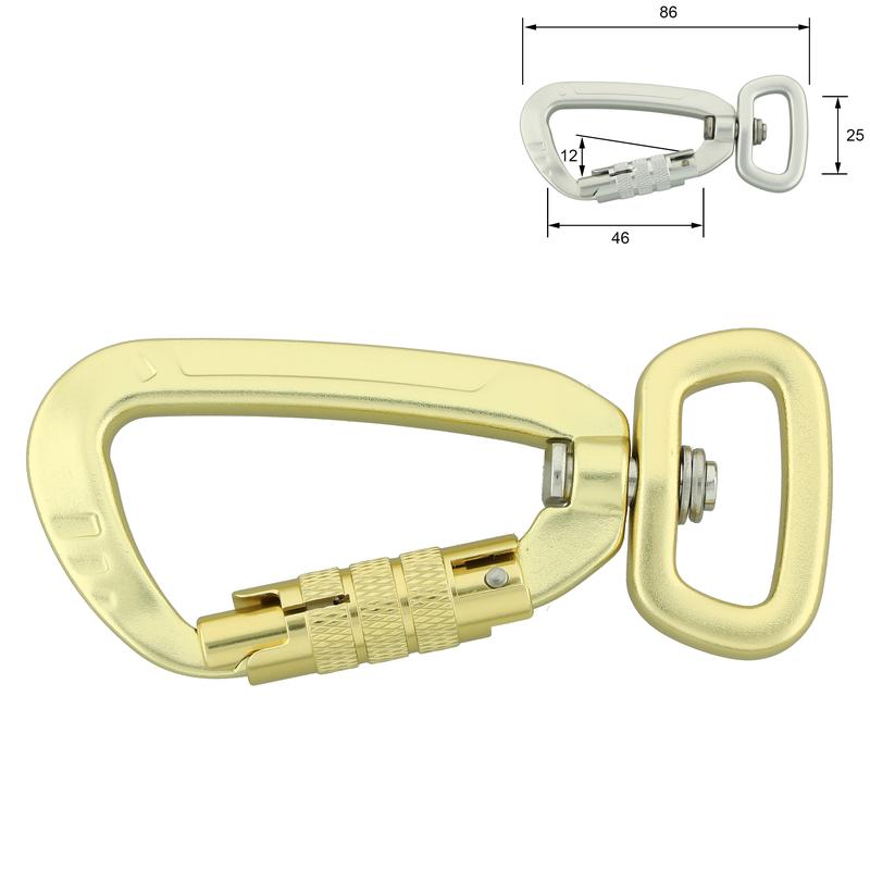 Mousqueton alu verrouillage quart de tour
