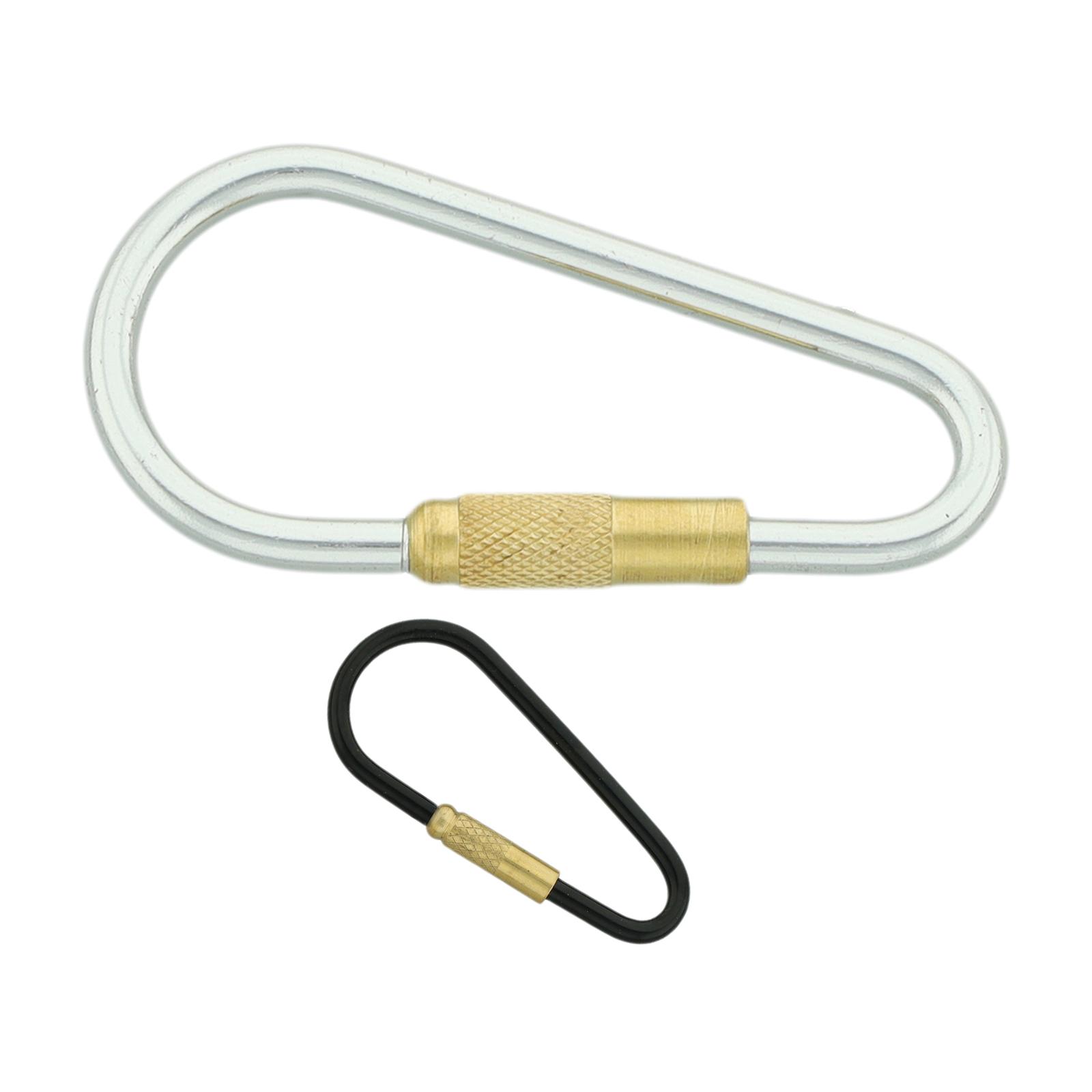Lot 4 Mousquetons Carrés Alu Avec Bouchon à Vis Et Anneau De Clé – Charge 20 Kg, Pour Camping Et Randonnée
