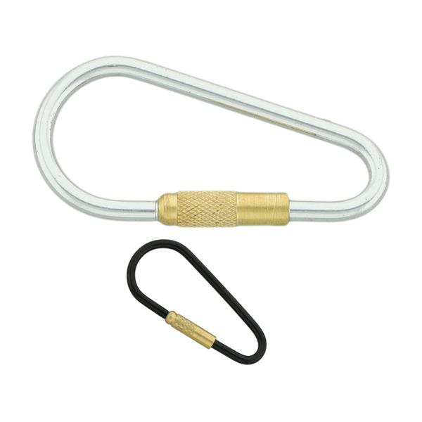 Aluminum Keychain Carabiner 48 mm, Brass Screw Lock
