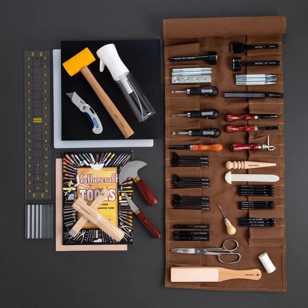 Kit de inicio de trabajo en cuero de 44 piezas