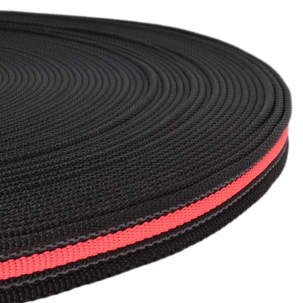 Sangle tissée avec caoutchouc – Noir / Néon Rose
