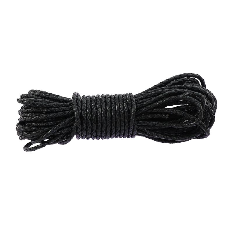 Cordon En Cuir Tressé Rond — 5 Mm De Diamètre, Couleur Blanc — Parfait Pour Bijoux, Artisanat, Accessoires Mode Et Déco