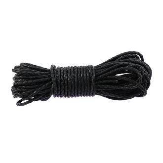 Braided Leather Cord ø 3 mm, Black