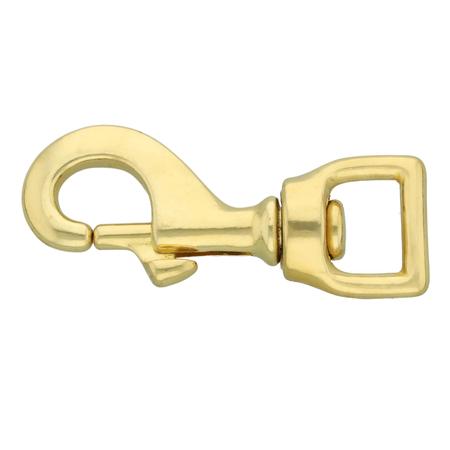 Brass Snap Hook 75 mm, Square Eye ø 17–25 mm | Pet Hardware®