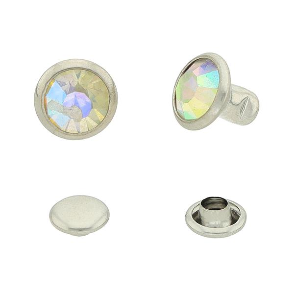 Runder geschlossener Strassniet – Regenbogen (100 Stk.)