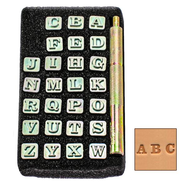 Jeu de lettres à frapper pour cuir