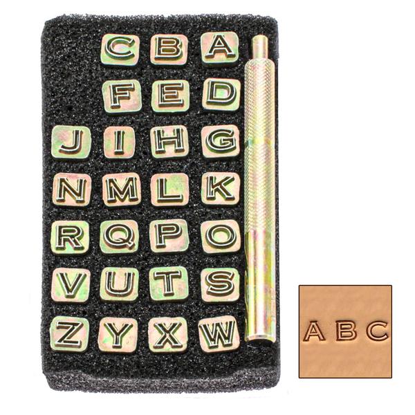 Jeu de lettres à frapper pour cuir