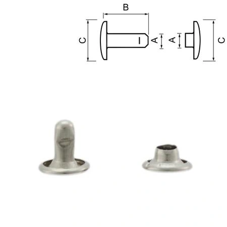 Rivets Double Calotte Acier - Lot De 100 Moyens - T4 - Neufs Bricolage