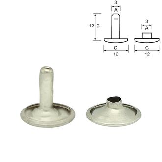 Doppelhohlnieten geschlossen – Edelstahl (1000 Stk.): 12 mm