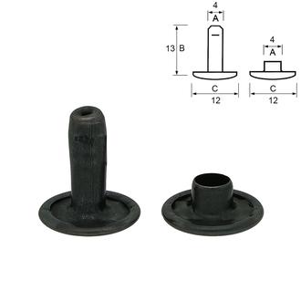 Doppelhohlnieten geschlossen – Alt-Kupfer (1000 Stk.): 13 mm