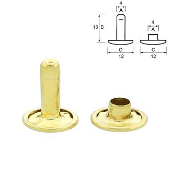 Doppelhohlnieten geschlossen – Vermessingt (1000 Stk.): 13 mm