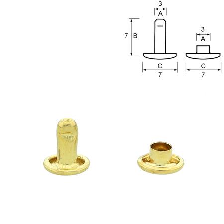 Sallie Tomato 13mm Double Cap Rivets - 24 Piece Gold Rivet Set For Crafting & Leatherwork - View #5