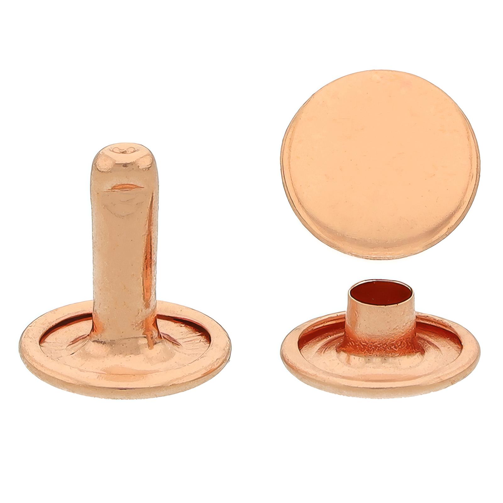 Lot 300 Rivets Double Capuchon Pour Cuir – 3 Tailles Dorées (8×8 Mm, 10×8 Mm, 8×12 Mm) – Rivets Métal Artisanat