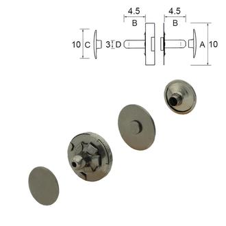 Magnetické zapínání na nýtek – černý nikl