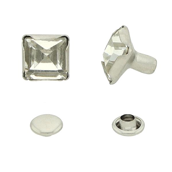 Square Rhinestone Rivet – Clear (50 pcs)