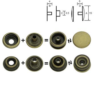 AM (pevnostní nýtovací knoflík) – staromosaz: 15 mm