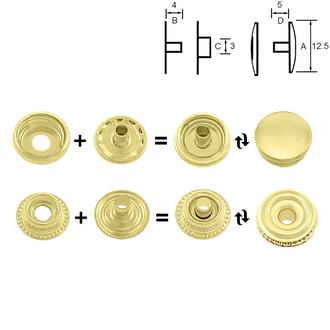 AM (pevnostní nýtovací knoflík) – pomosazeno: 12,5 mm