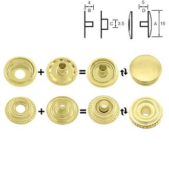 AM (pevnostní nýtovací knoflík) – pomosazeno: 15 mm