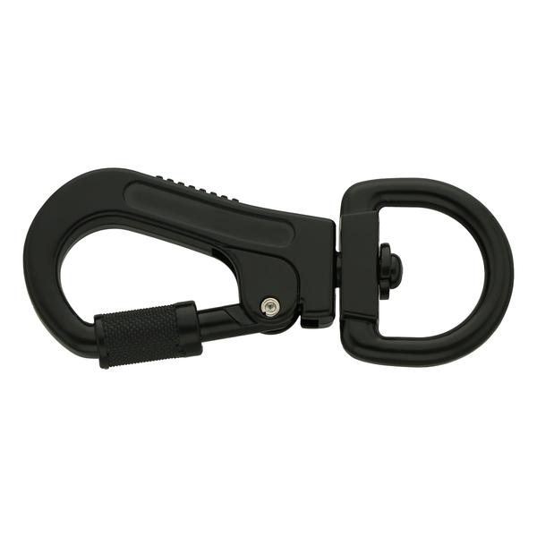 Karabińczyk do smyczy z blokadą bagnetową 61 mm/15 – czarny